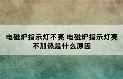 电磁炉指示灯不亮 电磁炉指示灯亮不加热是什么原因